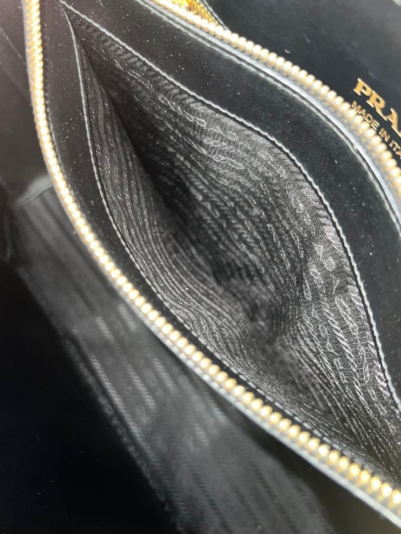 Prada Double Small Saffiano Black Leather 2WAY Small Tote Bag Shoulder Strap