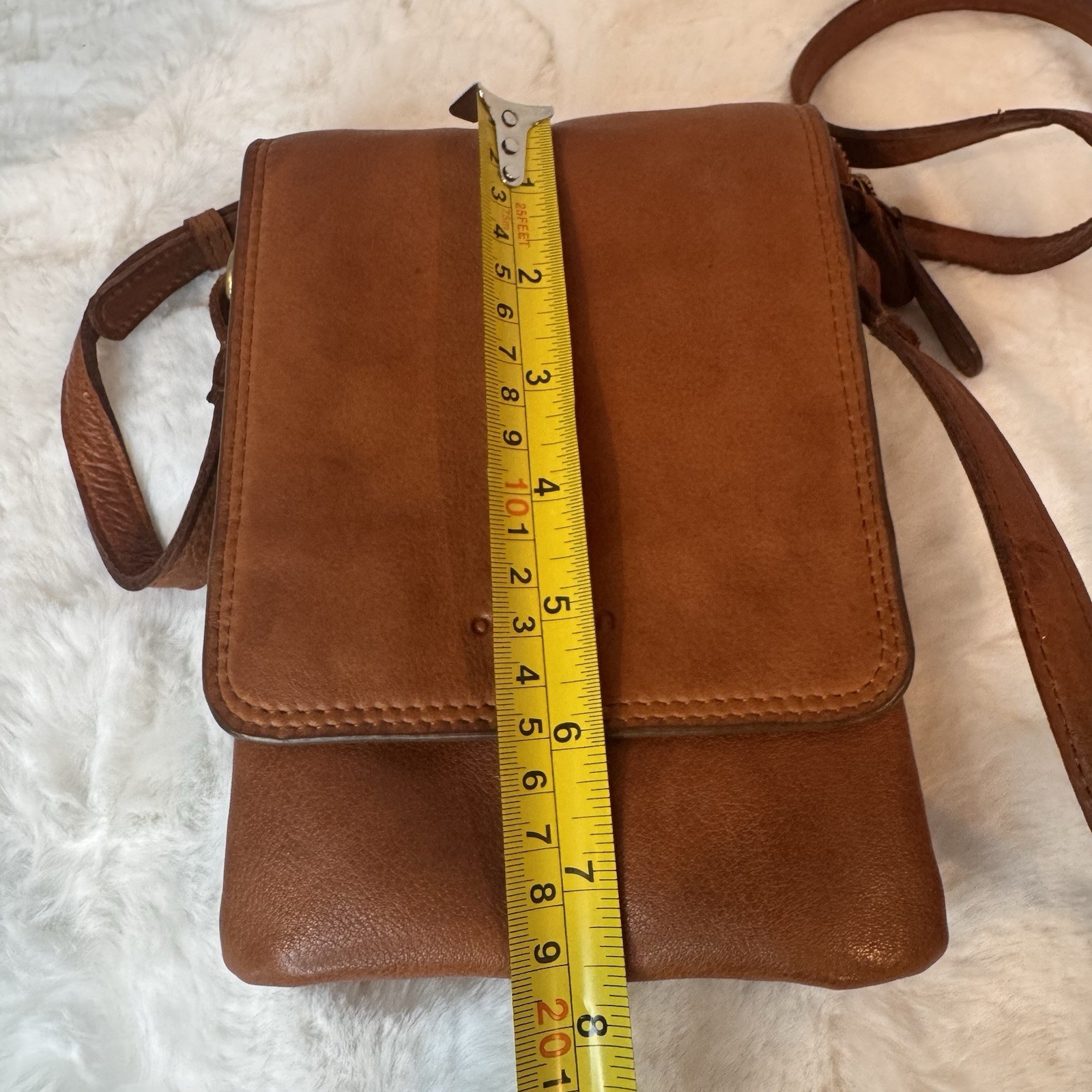 Oak & Tan Super Soft Brown Leather Crossbody Bag Small Phone Purse Wallet