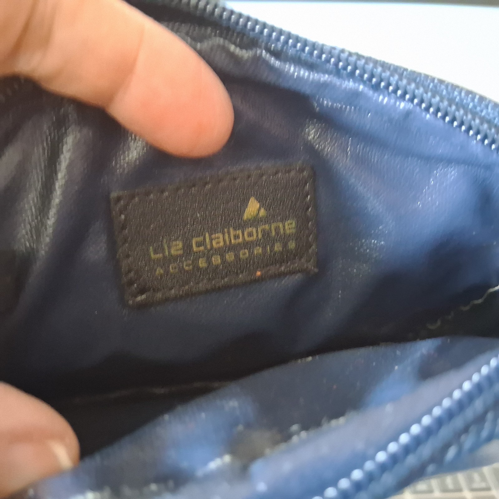 Liz Claiborne Shoulder Small Bag Navy Blue Side Pocket with Zipper Closure