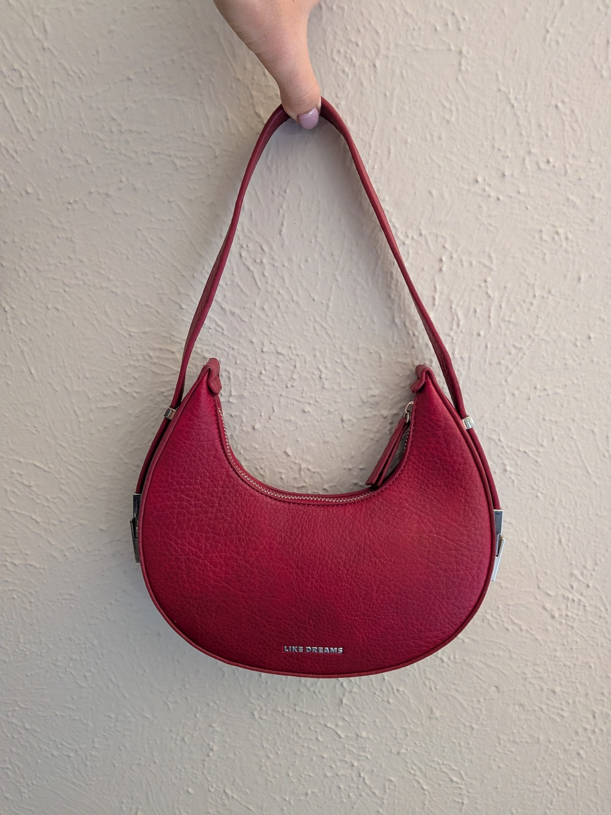 Like Dreams Carol Top Handle Crescent Shoulder Bag – Red