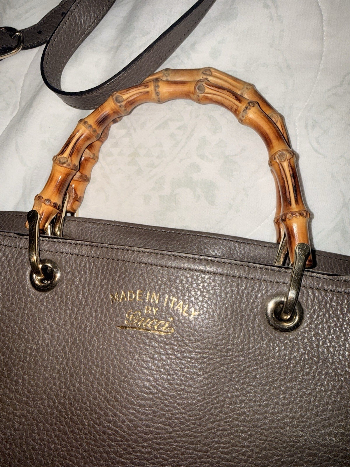 Gucci Bamboo Handle Shopper Tote Model Large Tan Purse Bag