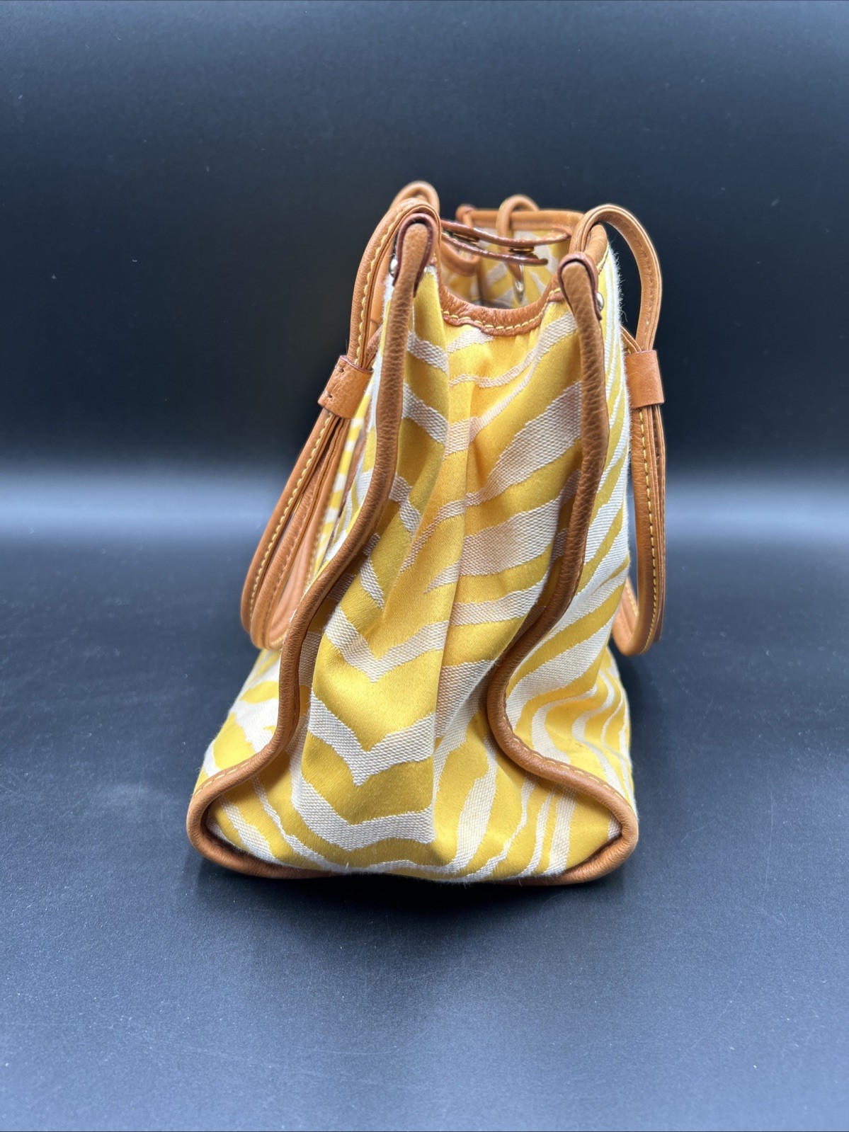 Antonio Melani Animal Print Yellow Zebra Tote Bag