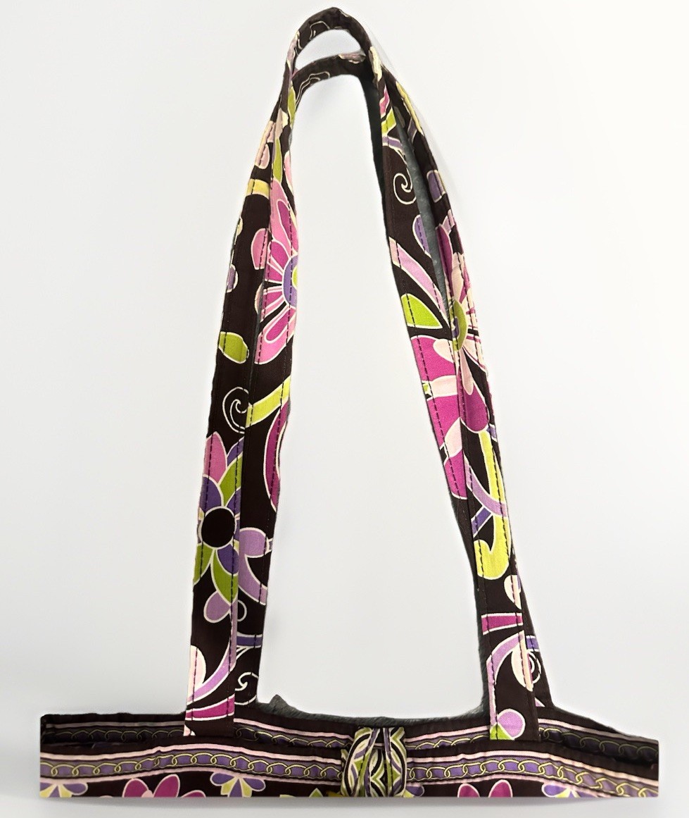 Vera Bradley Floral Tote Bag Double Handles Inner Pockets Open Top Buckle