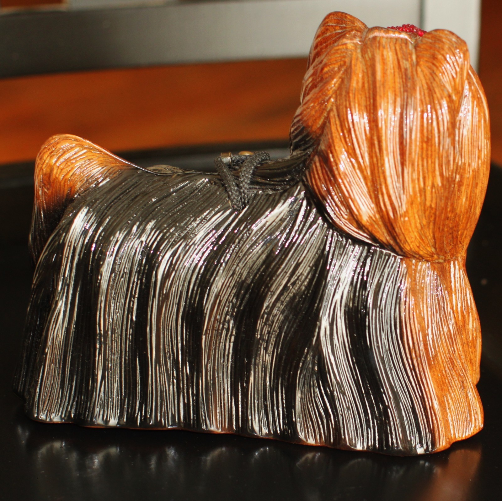 TIMMY WOODS YORKIE YORKSHIRE TERRIER DOG PURSE CLUTCH MINAUDIERE CRYSTALS BOW