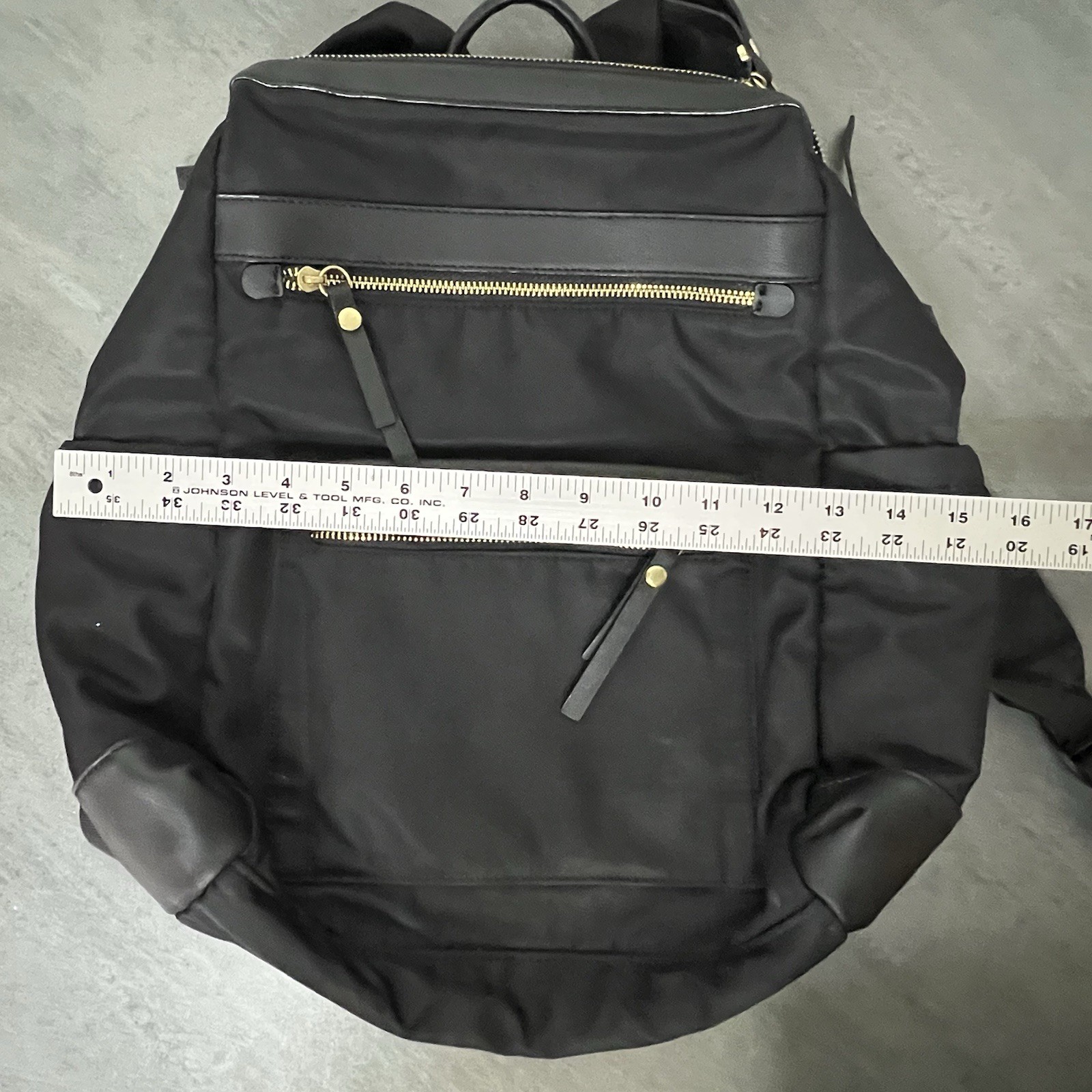 Tutilo New York Boost Black Nylon Leather Backpack School Laptop Bag Travel