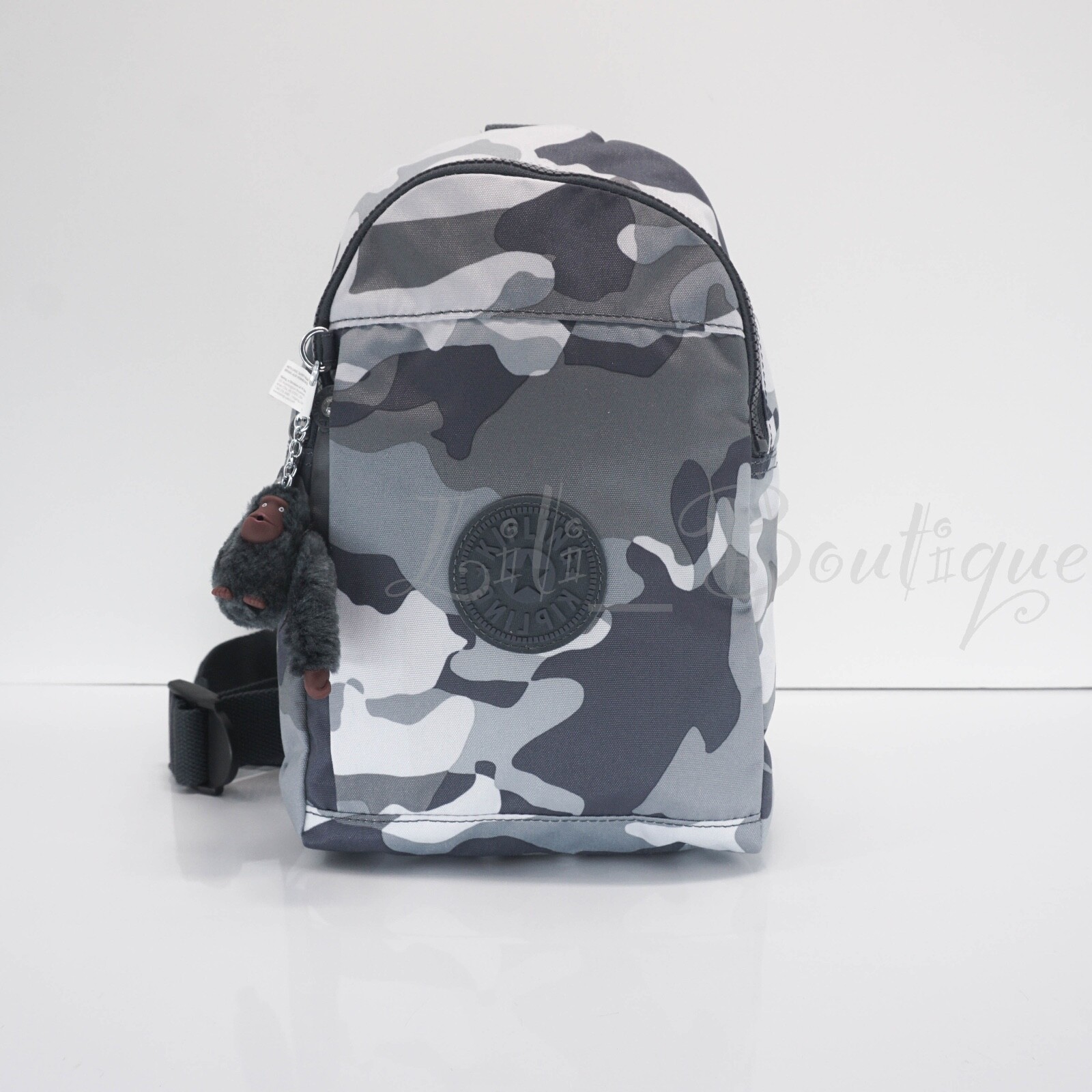 NWT Kipling KI1690 Klynn Sling Backpack Shoulder Bag Polyester Cool Camo Grey109