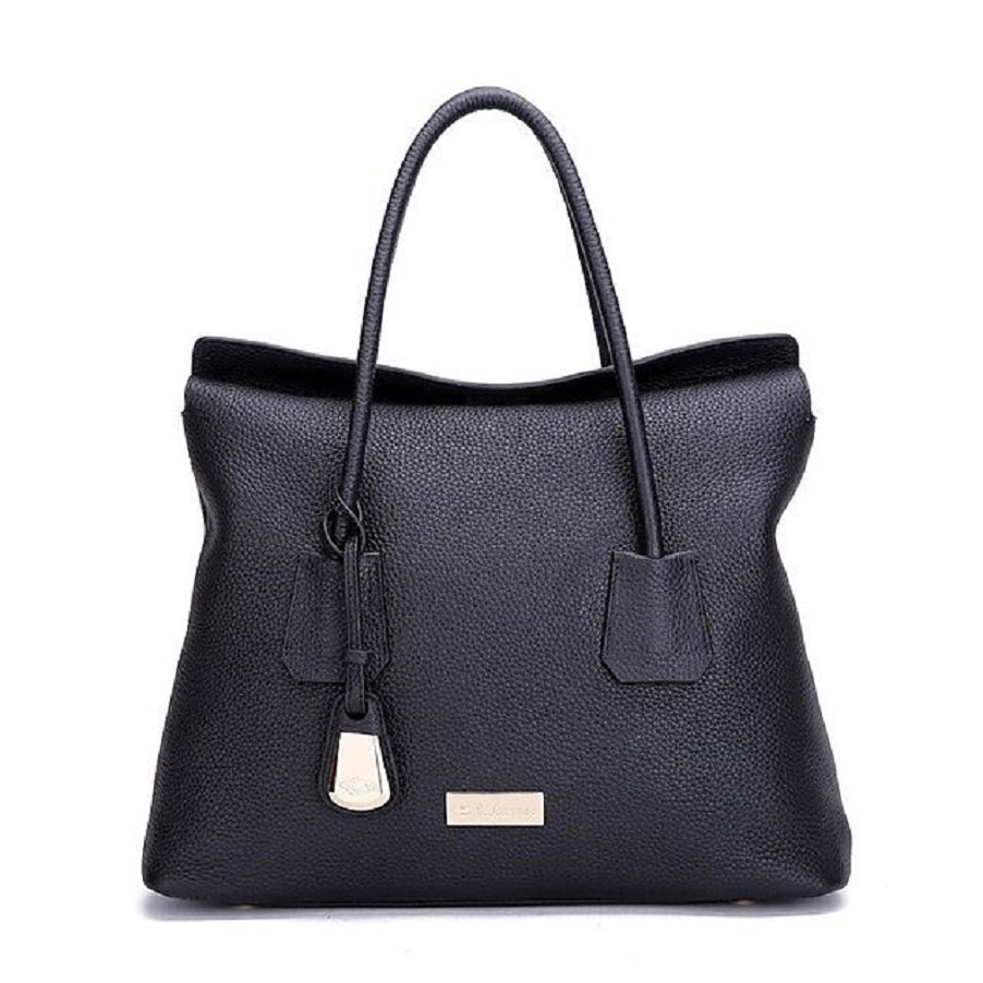 UScarmen Pebbled Leather Carryall Satchel 1528 BLACK Women’s