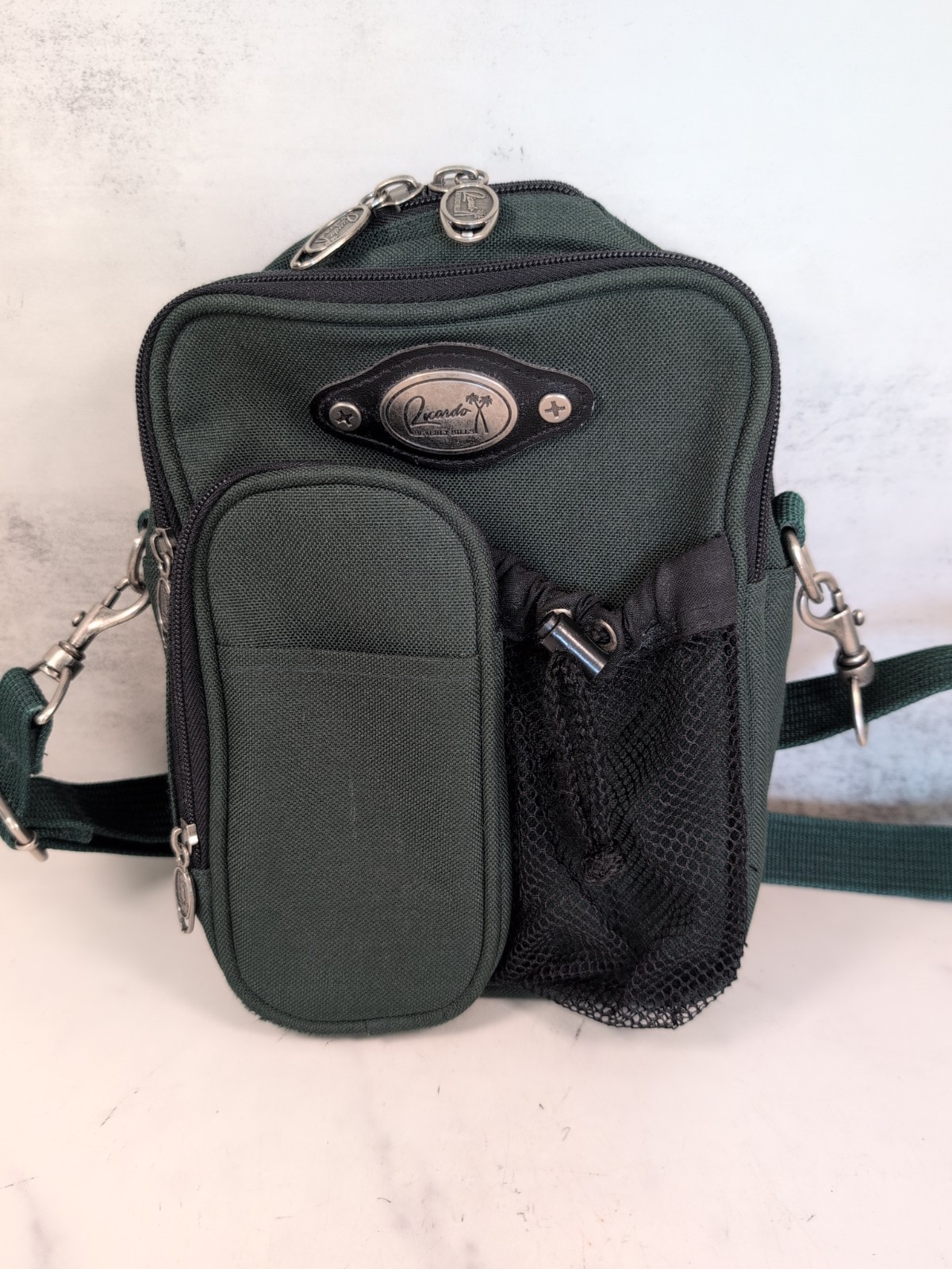 Ricardo Beverly Hills Travel Tote Style Crossbody Bag Dark Green 3059