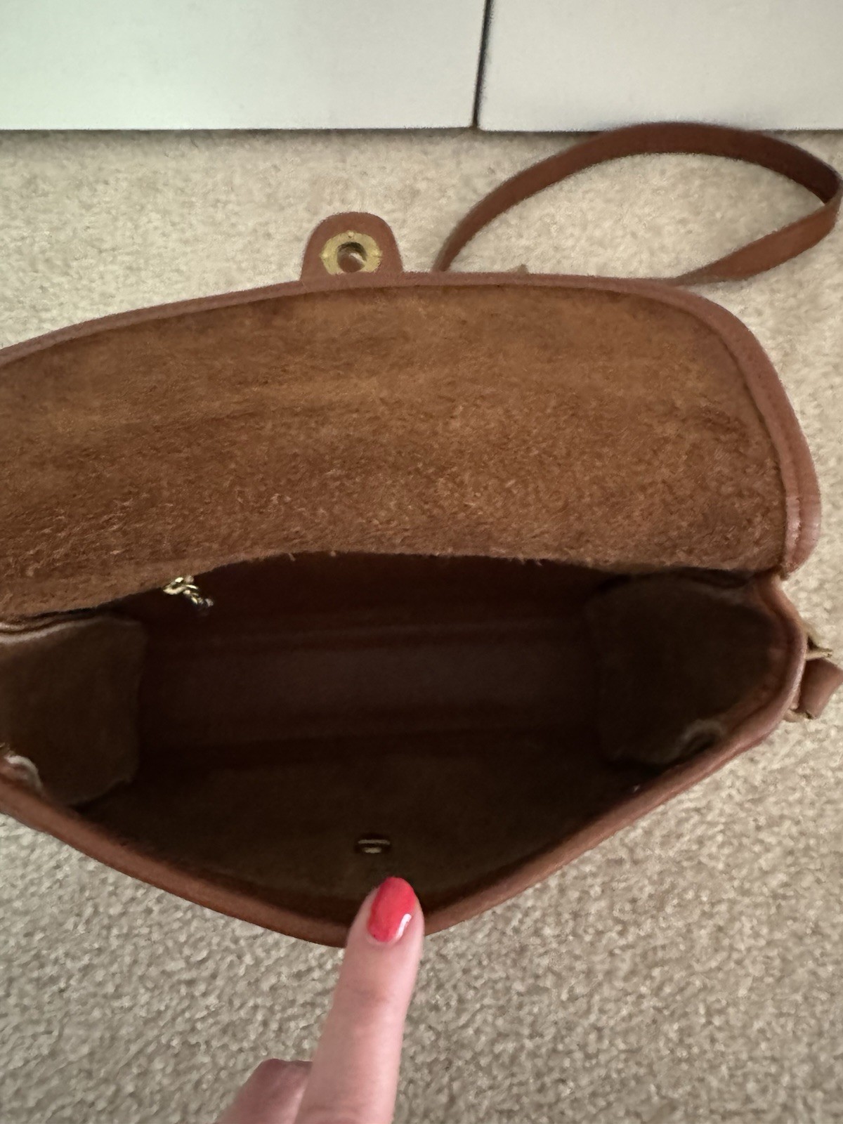 Vintage Coach Bag Devon 9908 Crossbody Shoulder British Tan Leather & Brass