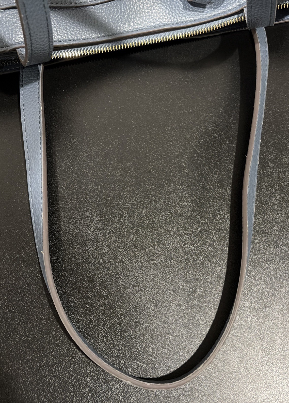 Nanette Lepore Arriss Tote Shoulder Bag Steel Blue Faux Leather Purse