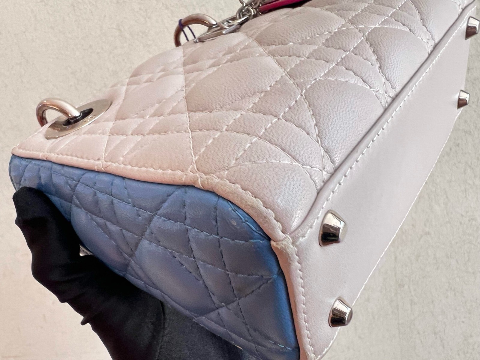 Dior Pre-Owned Authentic Backpack Colorblock Sheepskin Free Tracked Shipping