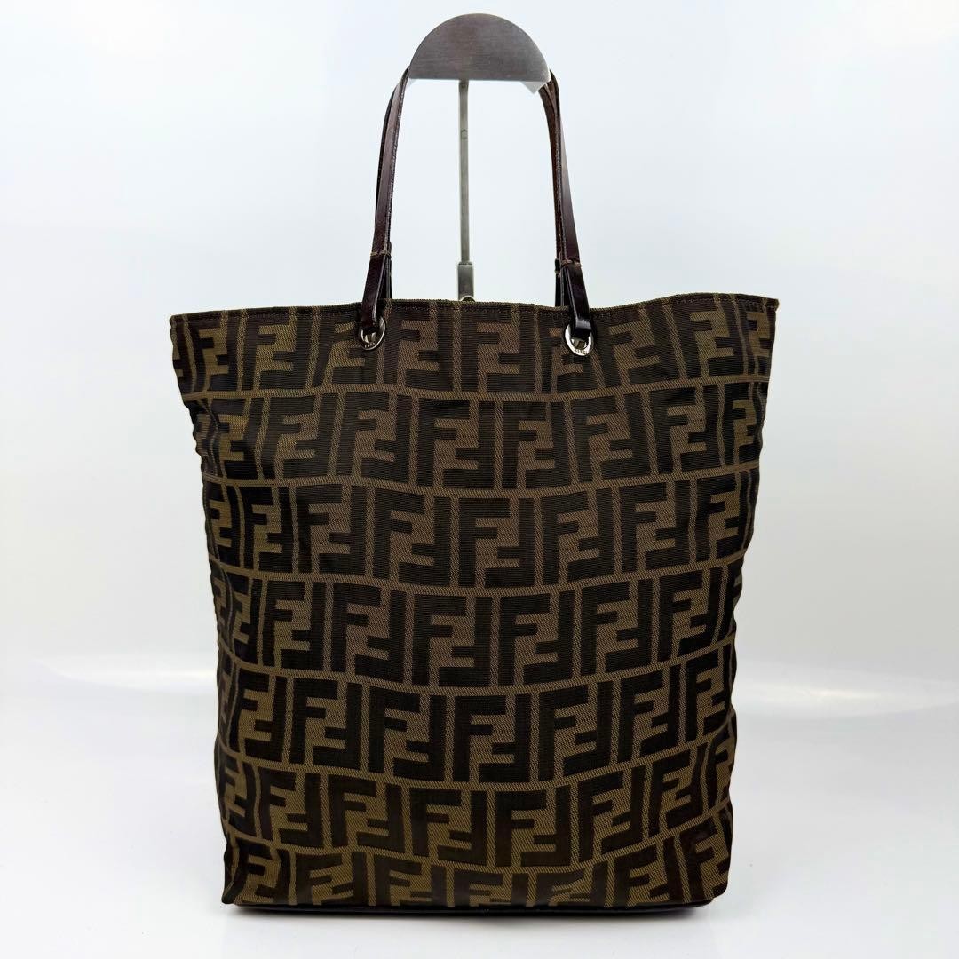 A4 Compatible FENDI Tote Bag Zucca Pattern Large Capacity 11a