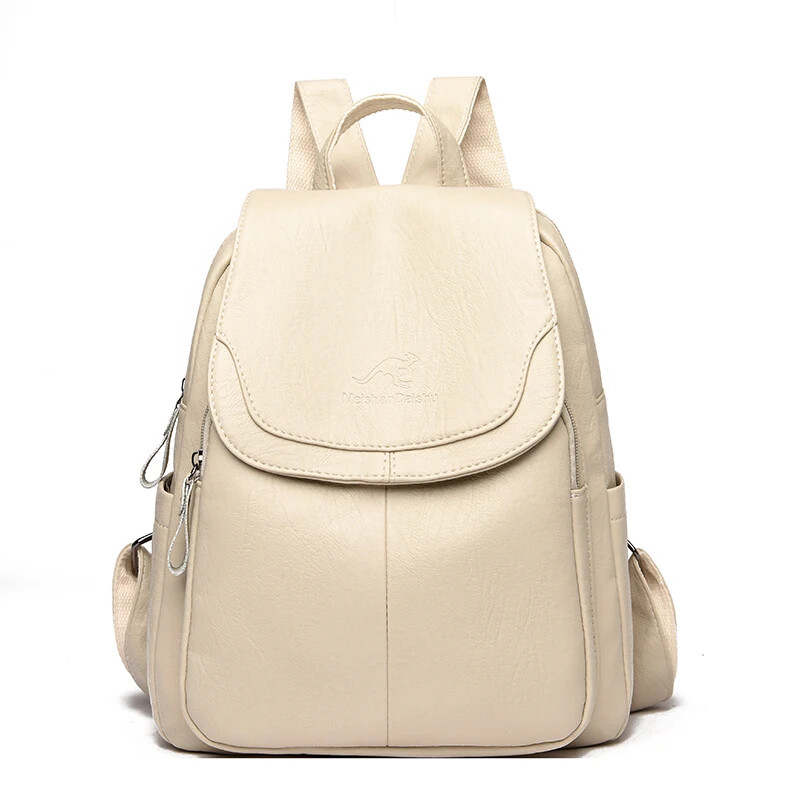 Luxury Women Genuine Leather Backpack Fashion Designer Female Soft Cow