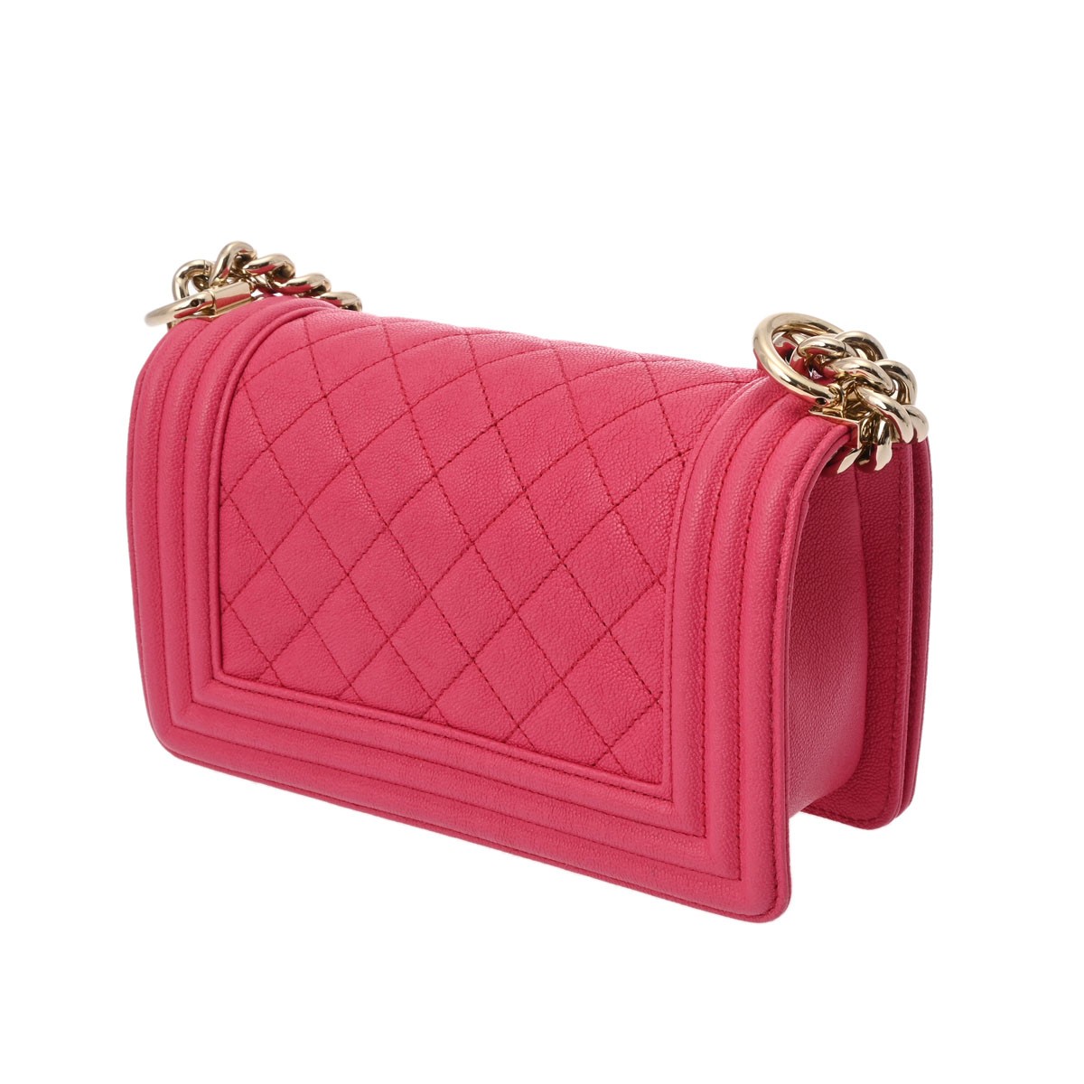 Chanel cm A67085 Shoulder Bag Grained Leather Pink #WB830