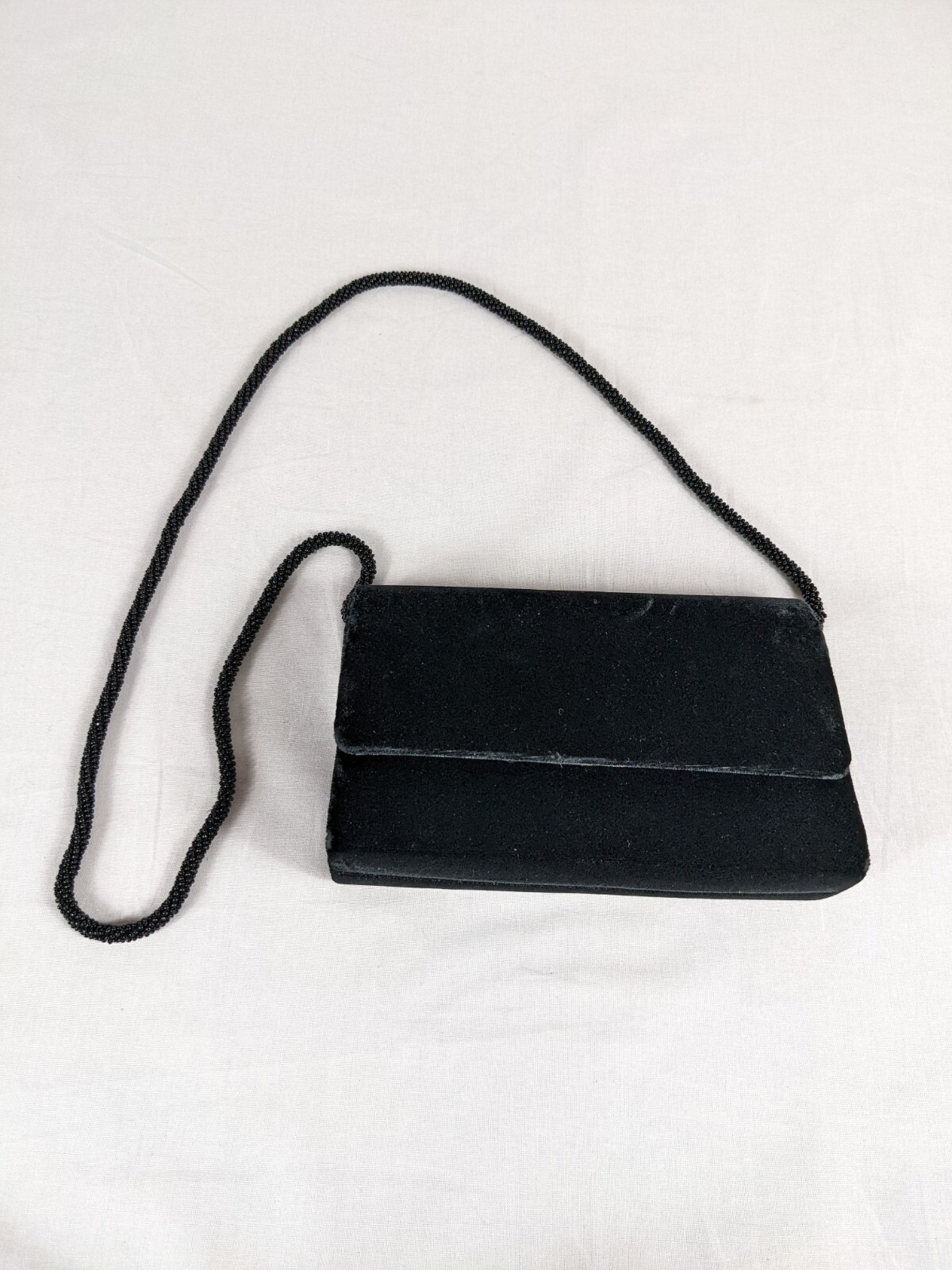 Indeed Vintage Retro Y2K Velvet Black Purse Homecoming Prom Wedding Beaded Strap
