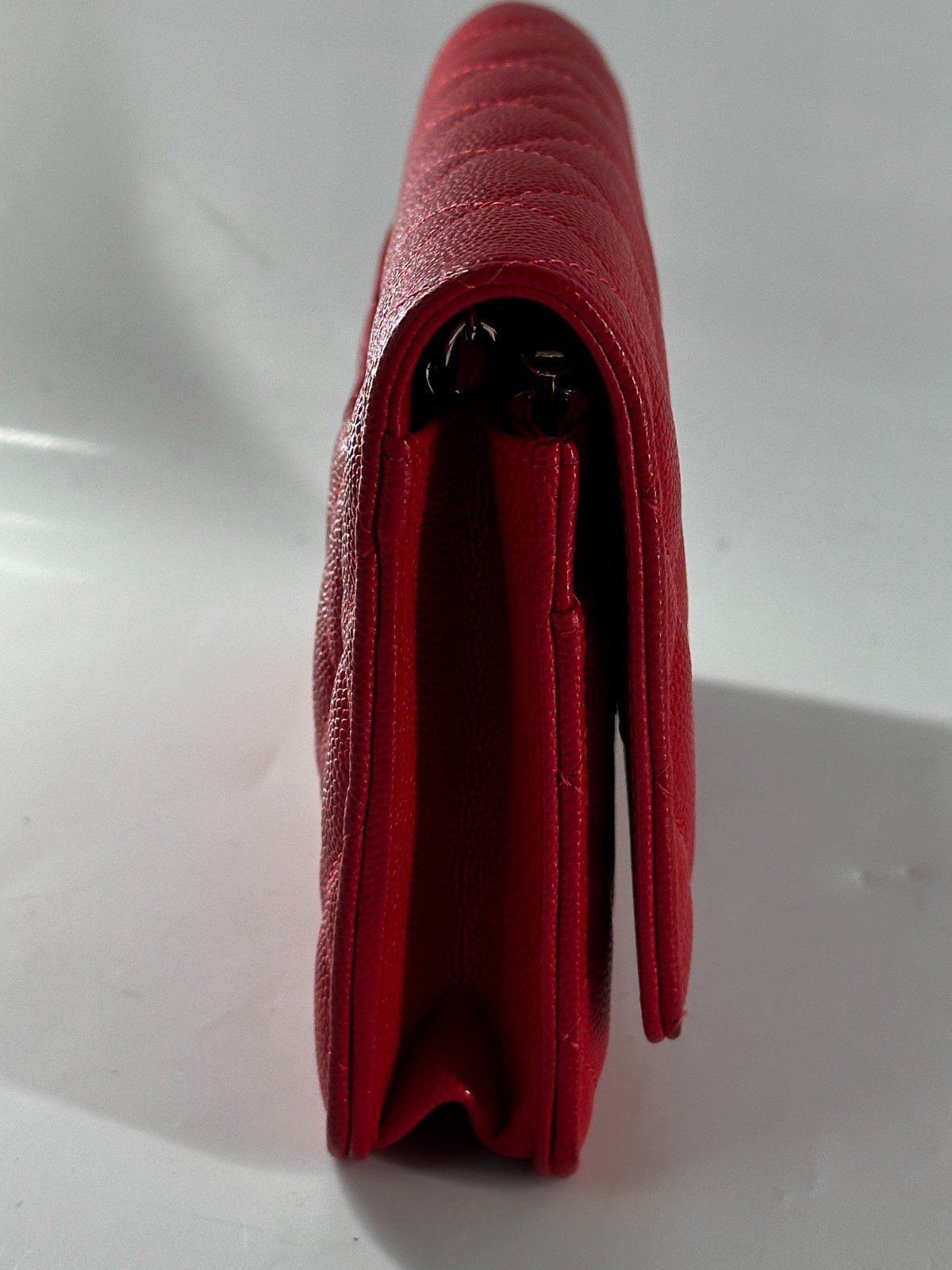 CHANEL WOC Wallet On Chain Caviar Red