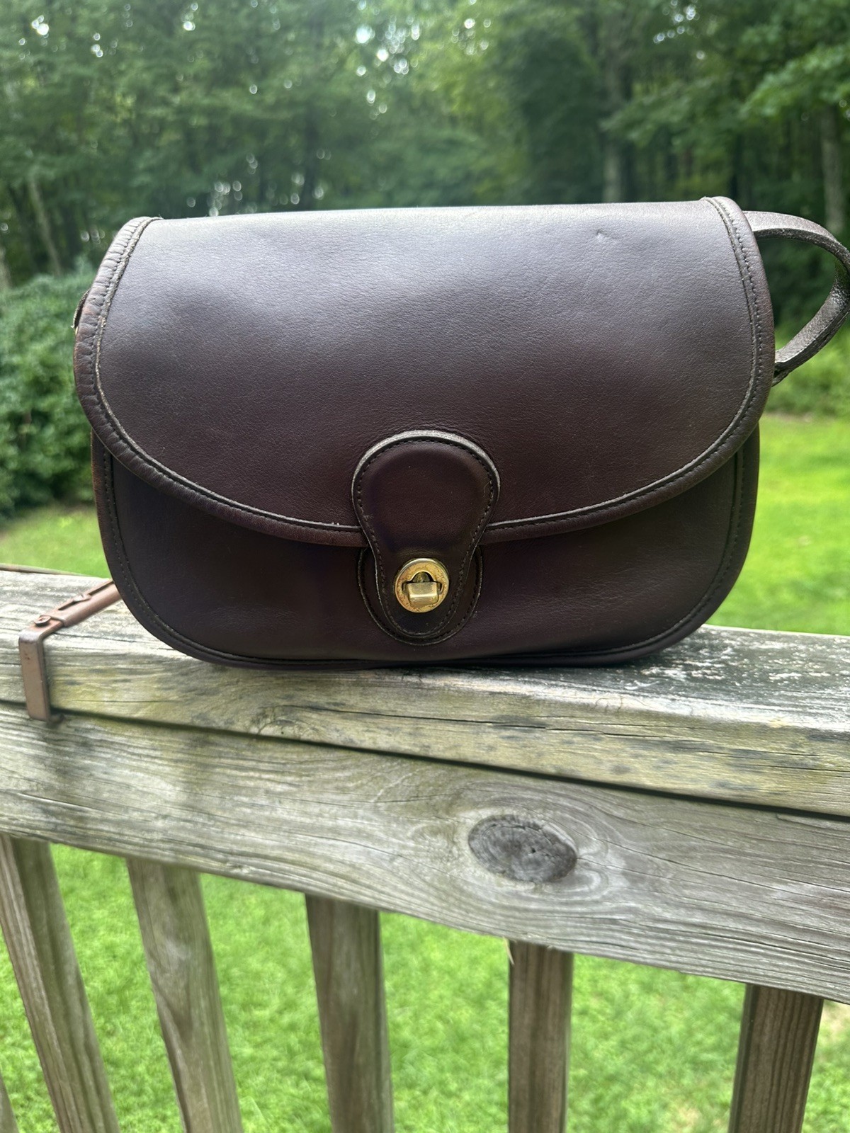 Coach 9954 Prairie Mahogany Brown Brass Vintage 90s Crossbody Bag