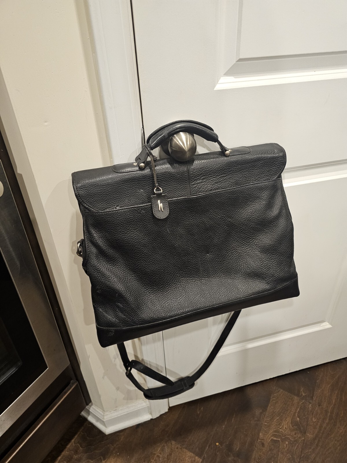 Vintage Black Hartman Pebble Leather Breifcase Bag