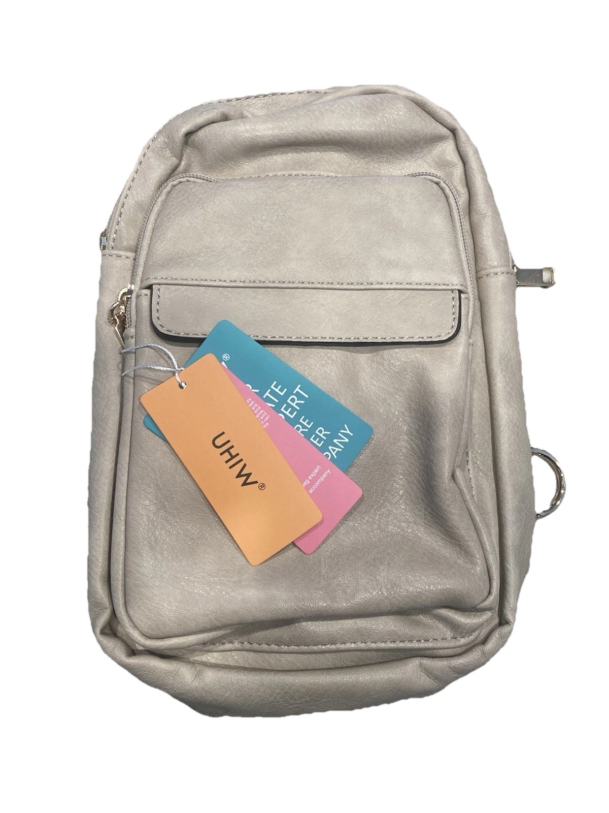 UHIW Light Grey Small Faux Leather Crossbody Bag NWT