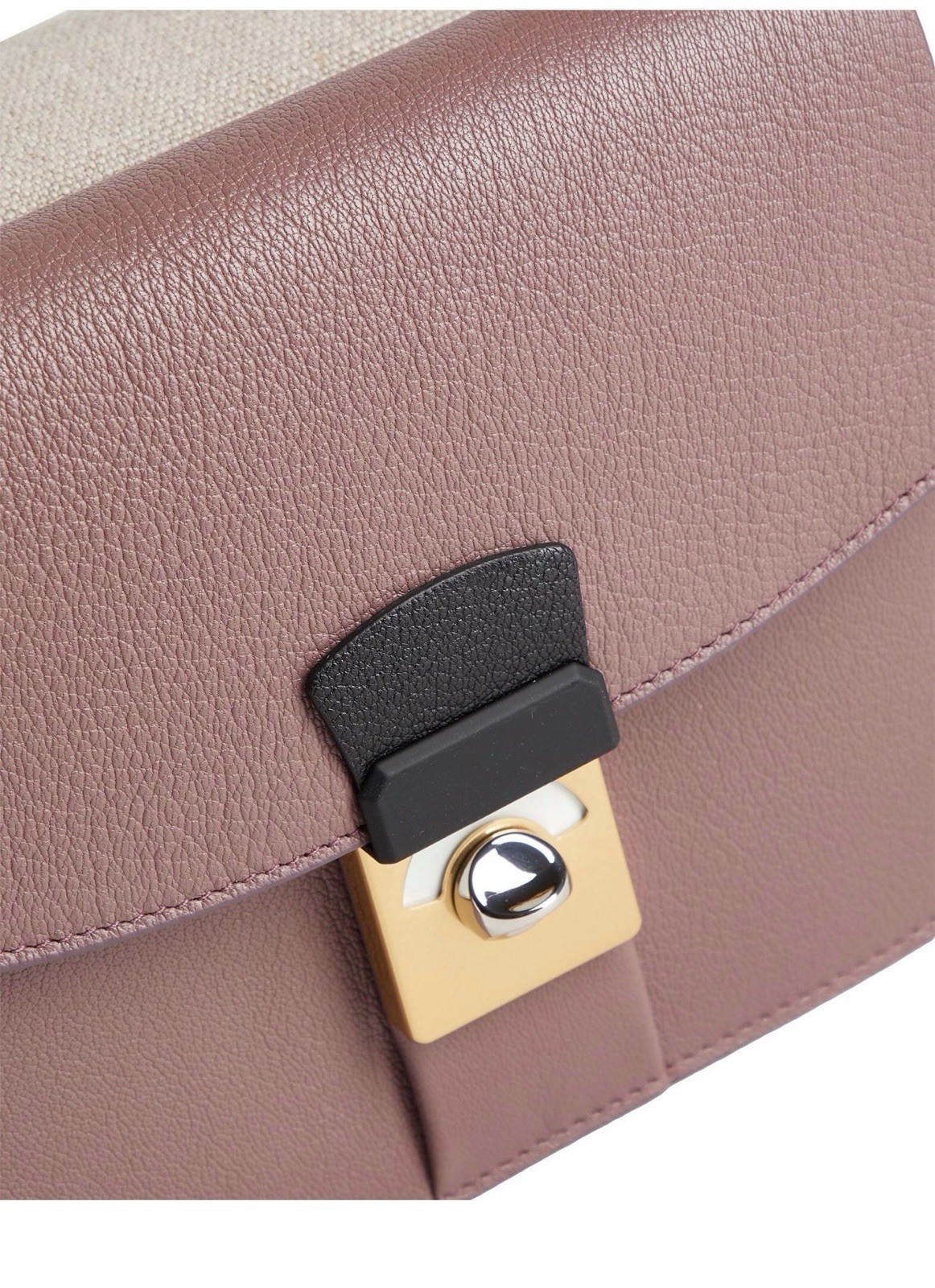 Maison Margiela Purple & Beige New Lock Square Shoulder Bag