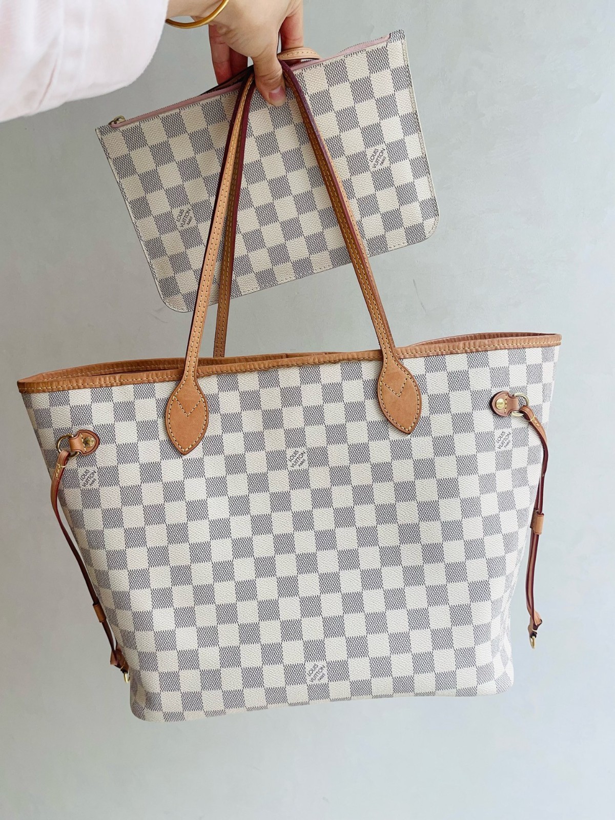 Louis Vuitton Neverfull Damier Azur Tote Bag, （32×29)cm