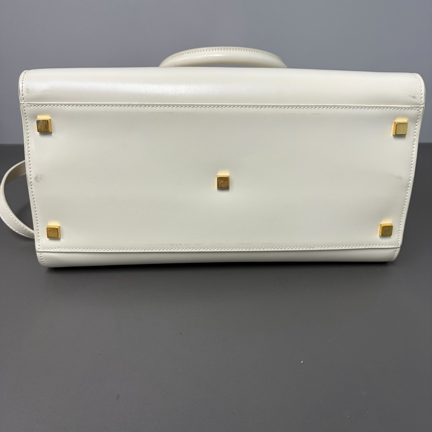 Authentic Saint Laurent Uptown Tote Smooth Calfskin Tote White Gold-Tone eBay AG