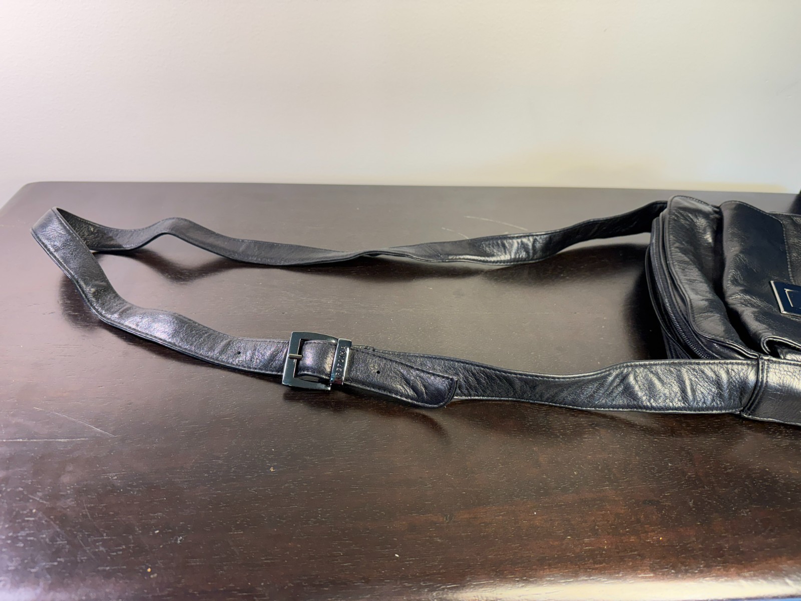Nice Perlina Soft Black Leather Crossbody Purse, Excellent Used Condition