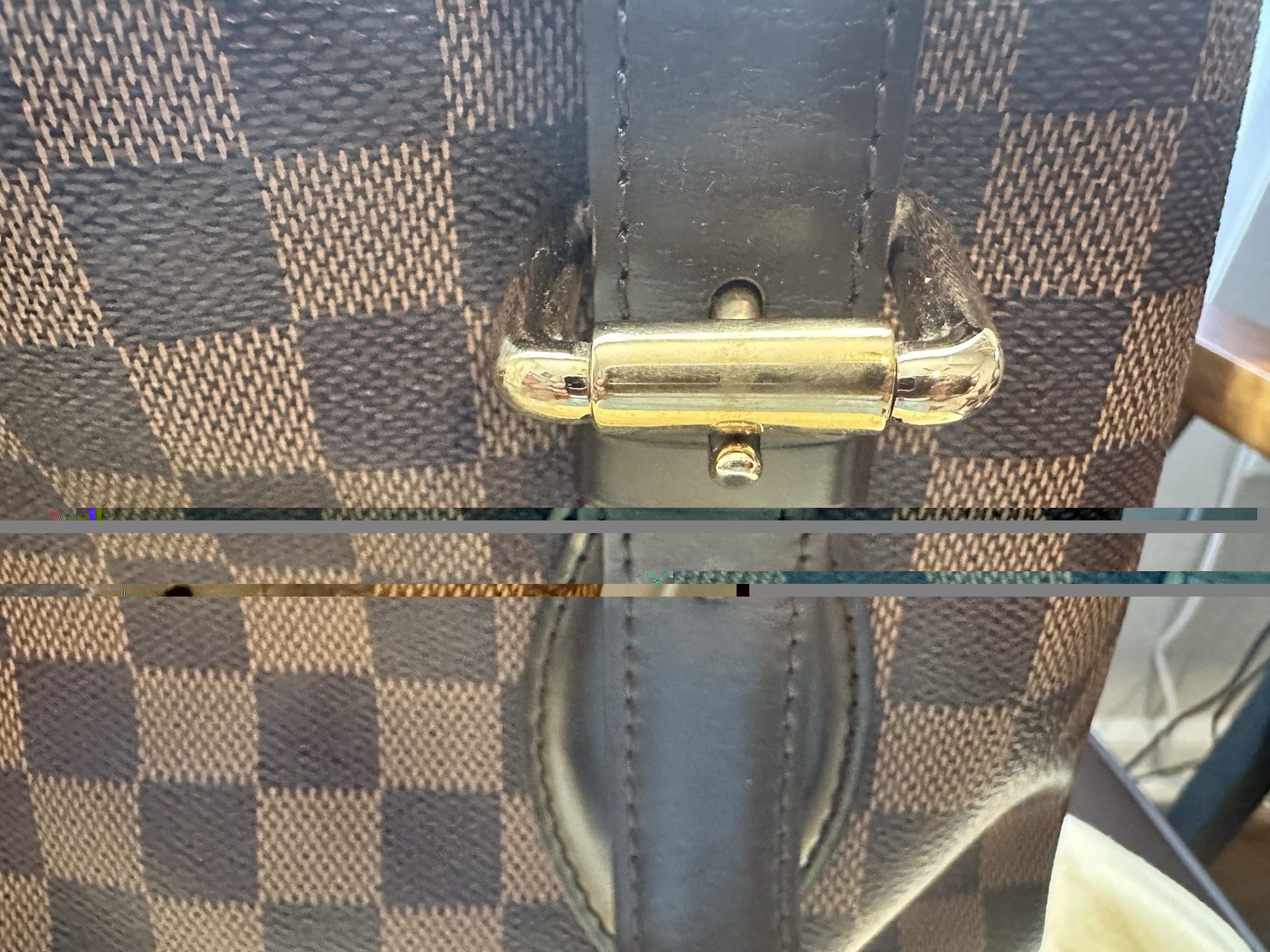LOUIS VUITTON AUTHENTIC Hampstead MM DamierEbene Brown Tote