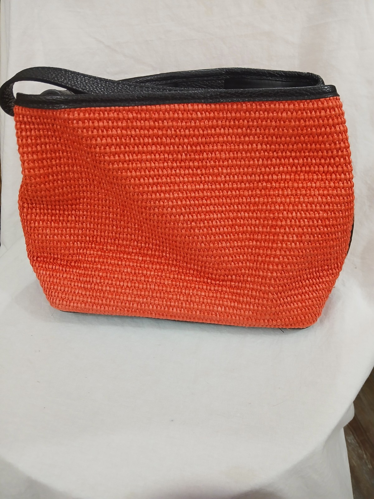 Viola Castellani Orange Nero Crossbody Shoulder Bag Made in ITALY Black Leather