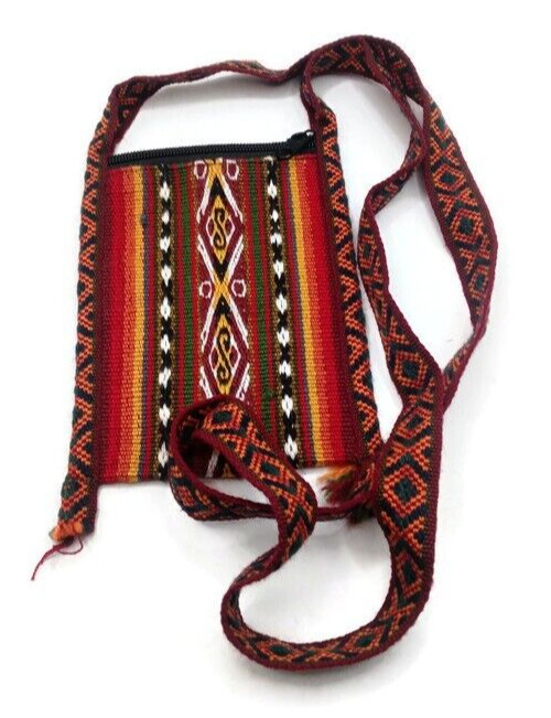 Peruvian chuspa Wool Fabric Dyed Natural Plants Andean Mountains Cusco