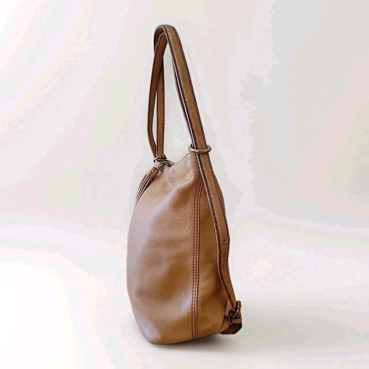 HOBO International Blaze Convertible Leather Backpack Tote Bag Camel