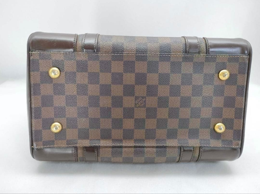 LOUIS VUITTON Damier Berkeley Handbag Brown PVC Leather Authentic Good Conditio