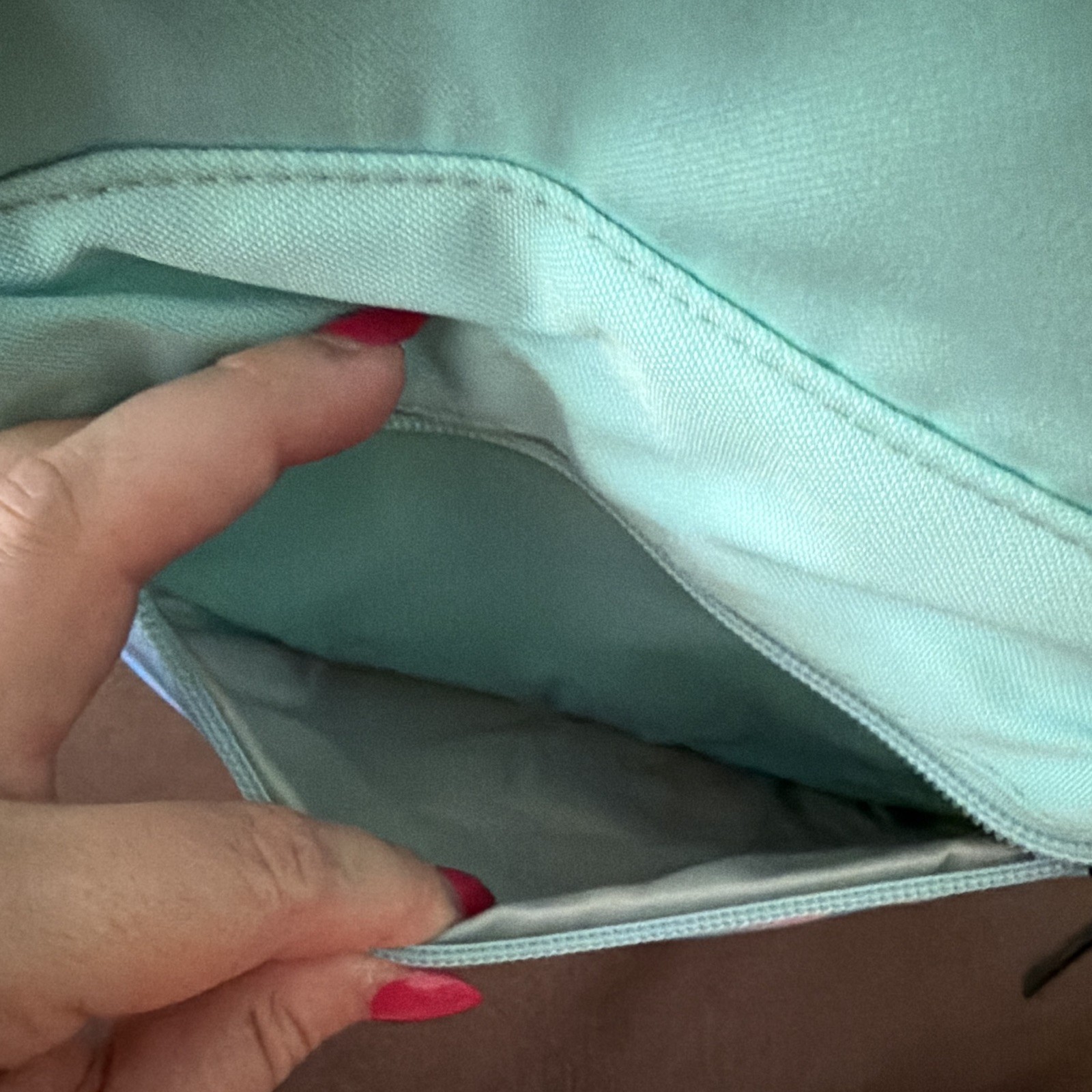 Mint Green Abstract Small Crossbody Bag Zip Pockets w/ Detachable Strap