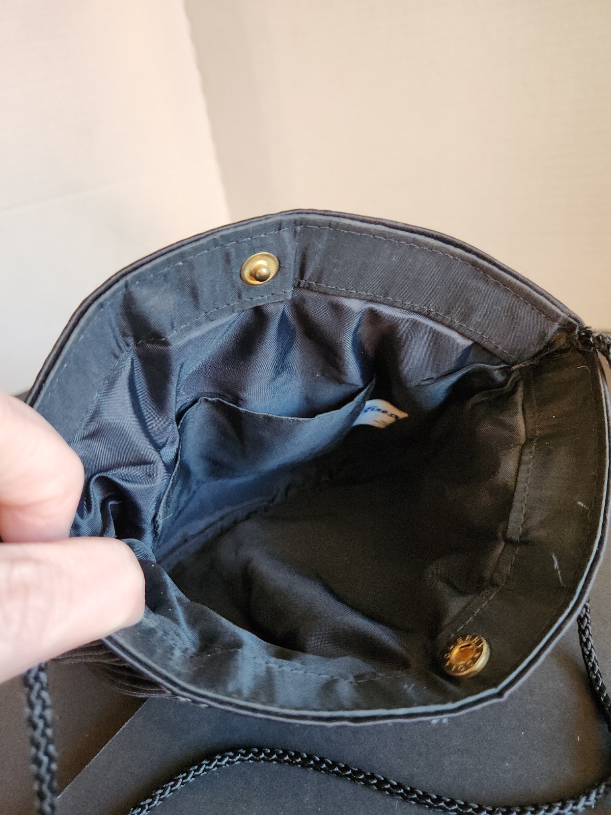 Vtg. Fine Arts Bag Co., Inc. New York Black Evening Bag Purse Ribbed Classic
