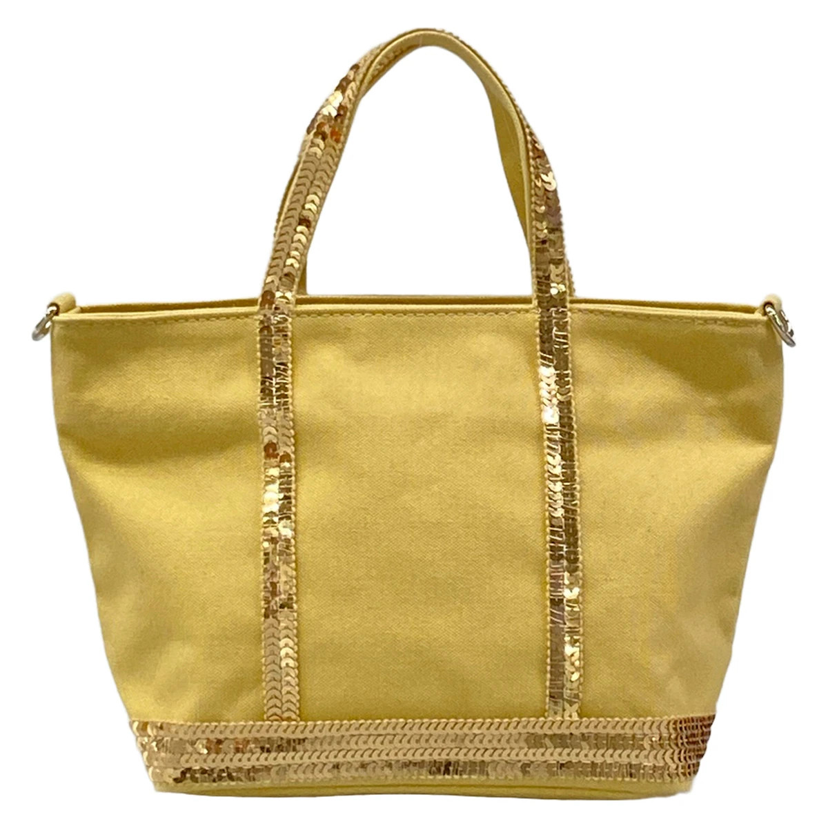 vanessa bruno Kabus XS Yellow Gold Canvas Tote Bag