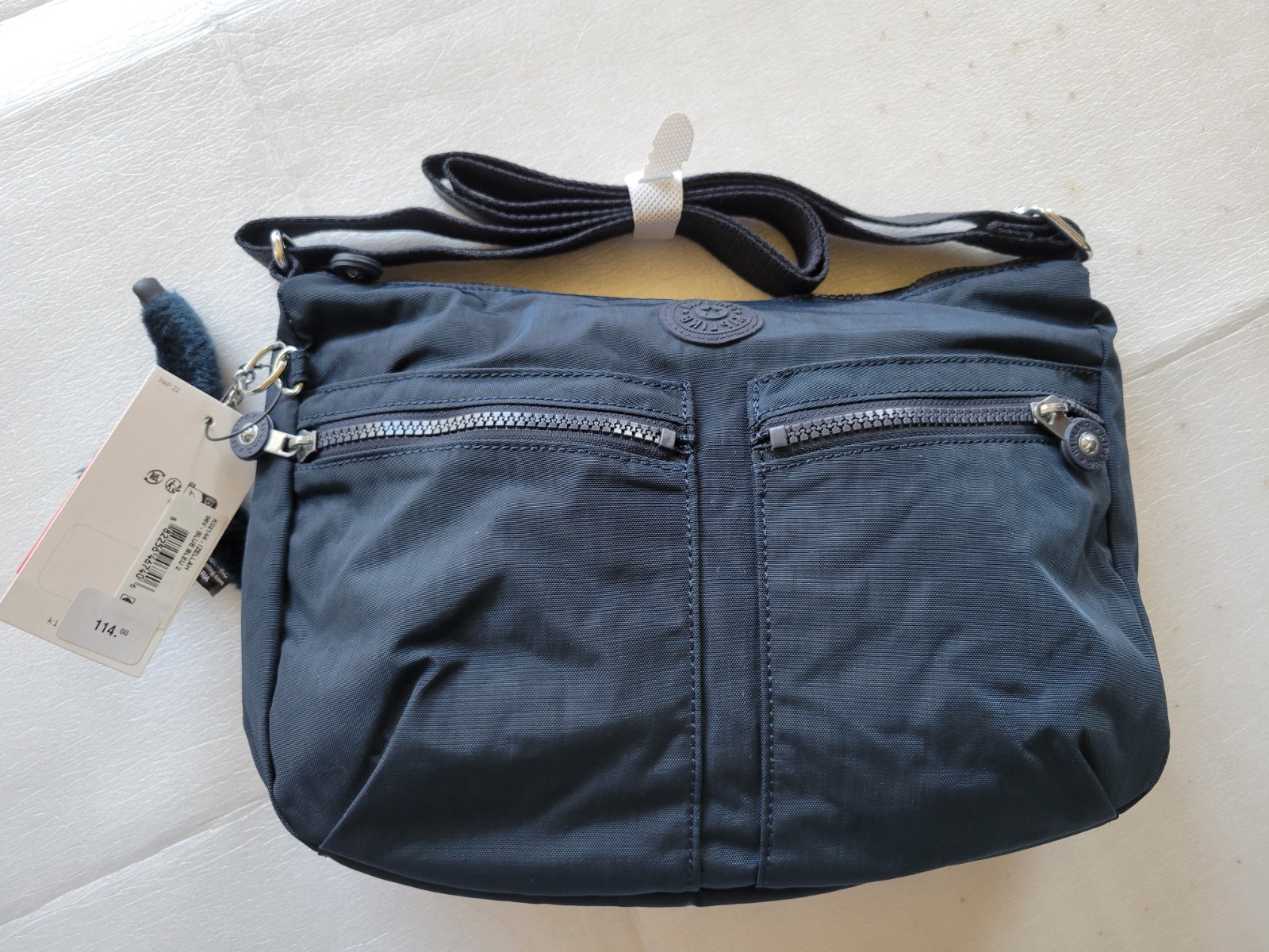 genuine NWT Kipling IZELLAH K02144 Crossbody Blue Bleu Marine Navy POCKETS! $94