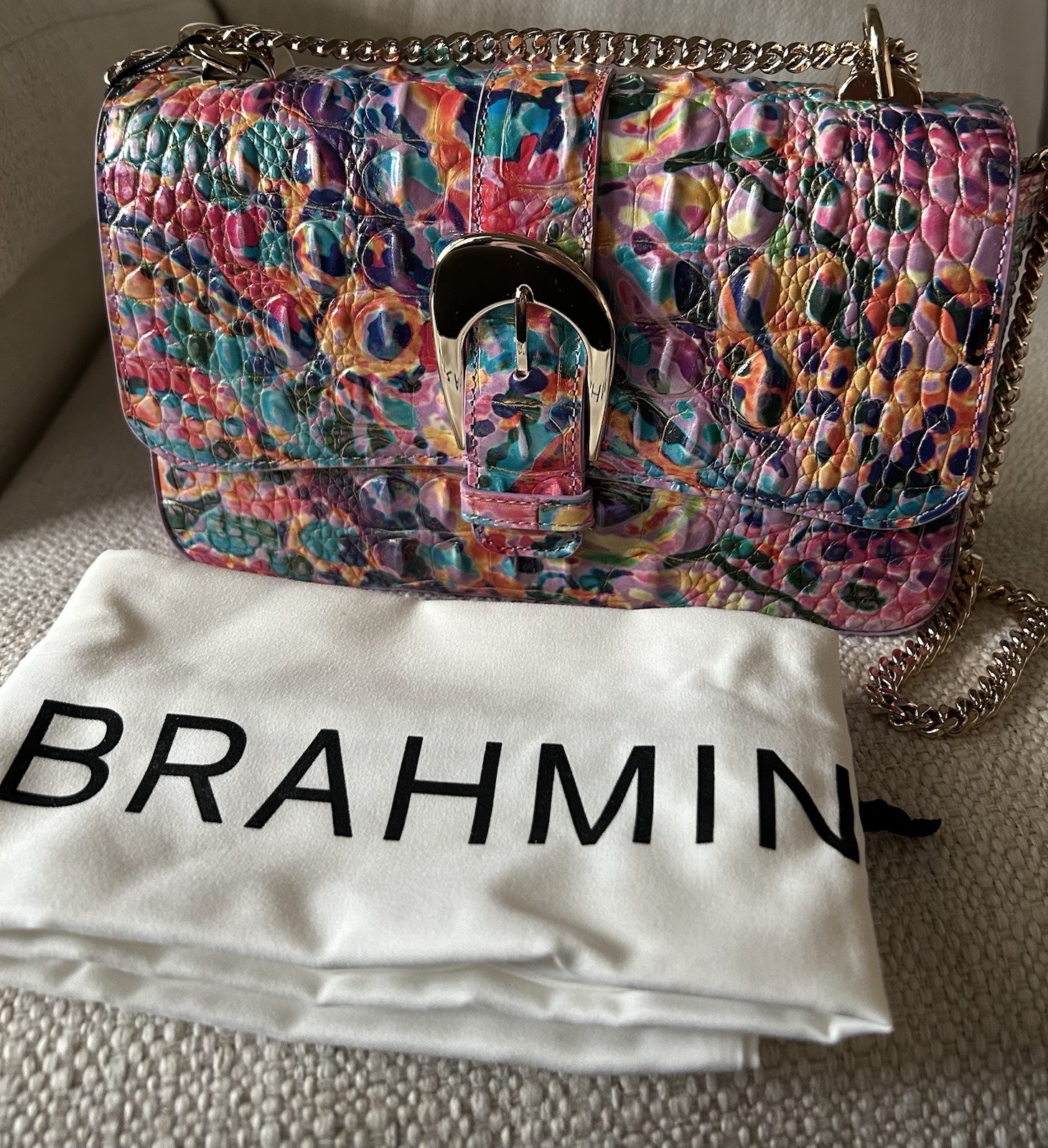 Brahmin Mod Collection Rosa NWT~ Rainbow Reef 🩷🧡Tropical Watercolor Crossbody