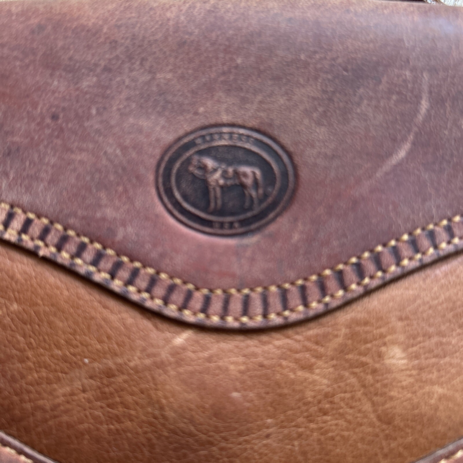 Vintage Harness USA Small Leather Crossbody Purse Bag
