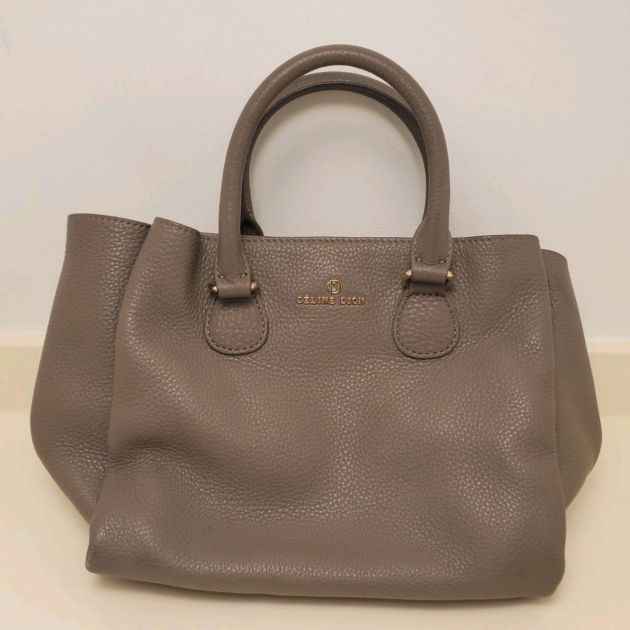 Celine Dion Brown/ Grey Satchel Top Handle Tote Handbag Purse Missing Strap