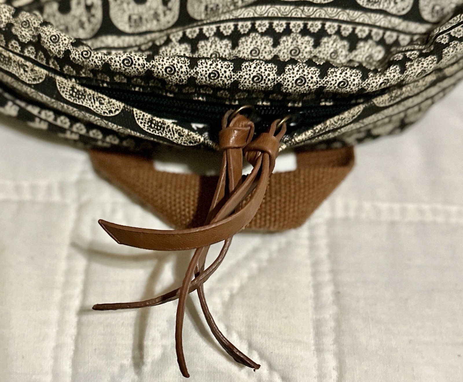 AEO American Eagle Outfitters Canvas Backpack — Elephants Black Leather Accents