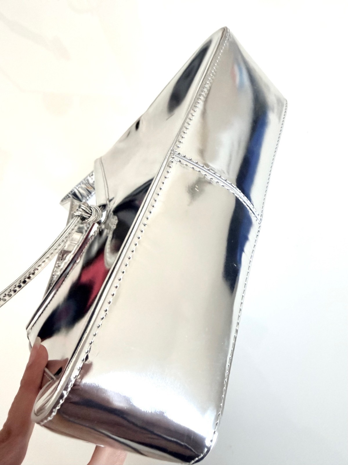 REFORMATION Mirror Metallic Chiara Convertible Leather Shoulder Bag or Wristlet