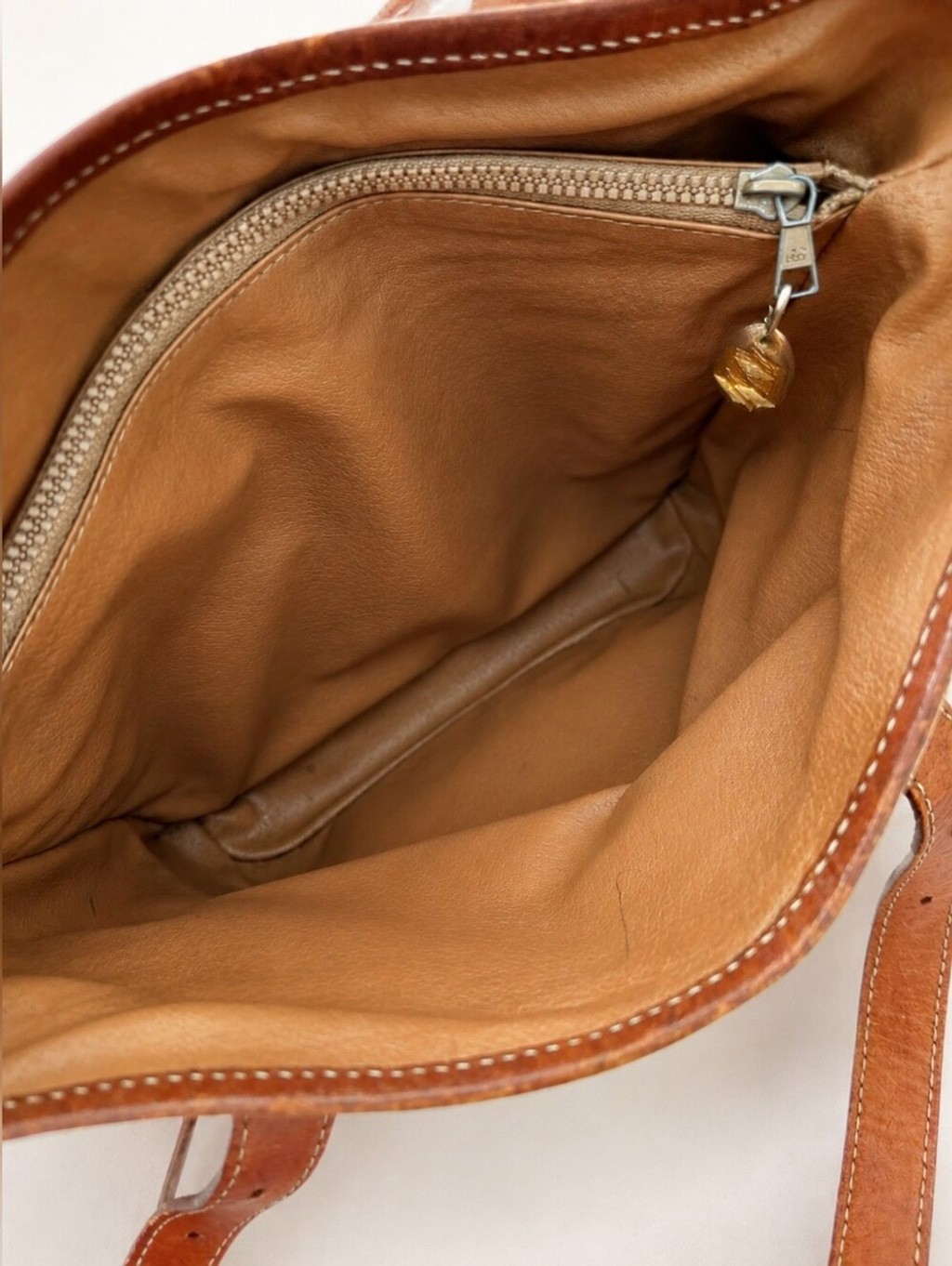 Vintage Celine Macadam Brown Leather Shoulder Tote Bag Made in Italy