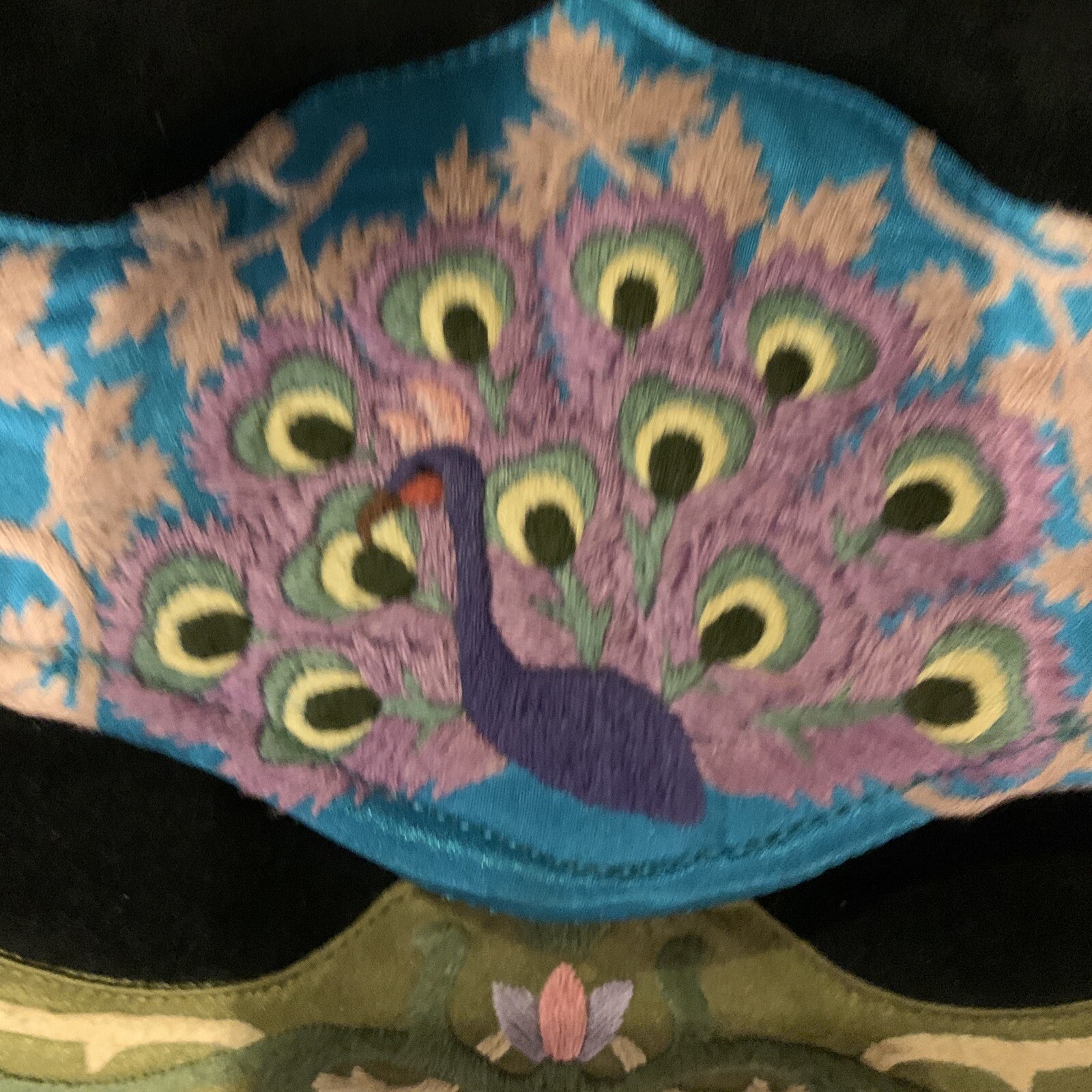 OOVOO PURSE, Hand Embroidered Silk Multicolor/ Design By Hong Tu
