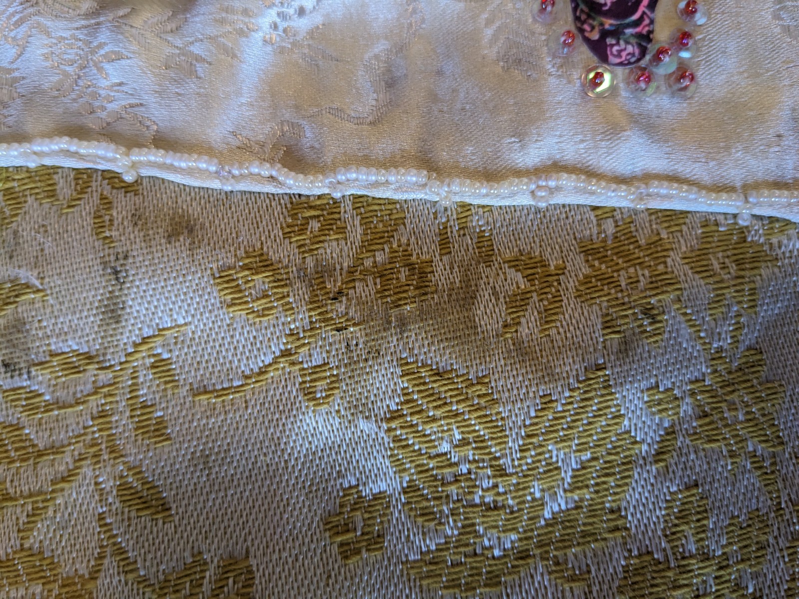 Embroidered Handbag Purse Bag Tote OAK Asian Oriental Golden Colors