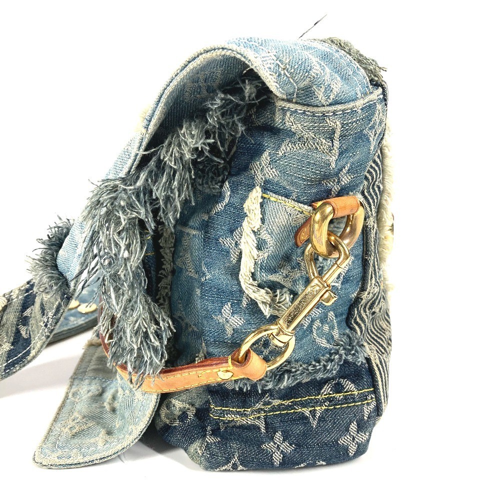 LOUIS VUITTON M95374 MonogramDenim Patchwork Post Messenger Bag Shoulder Bag