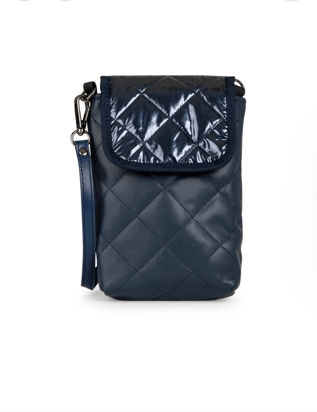 Haute Shore Riley Sea Phone Flap Crossbody bag quilted in Navy Shine NWT