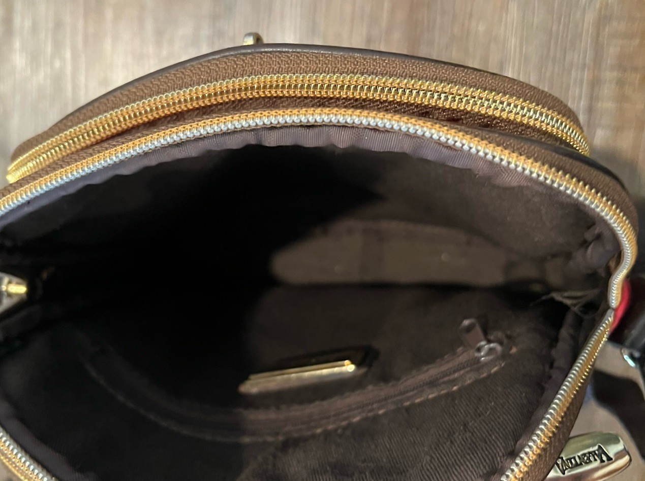 Valentina Red Leather Purse Triple Entry