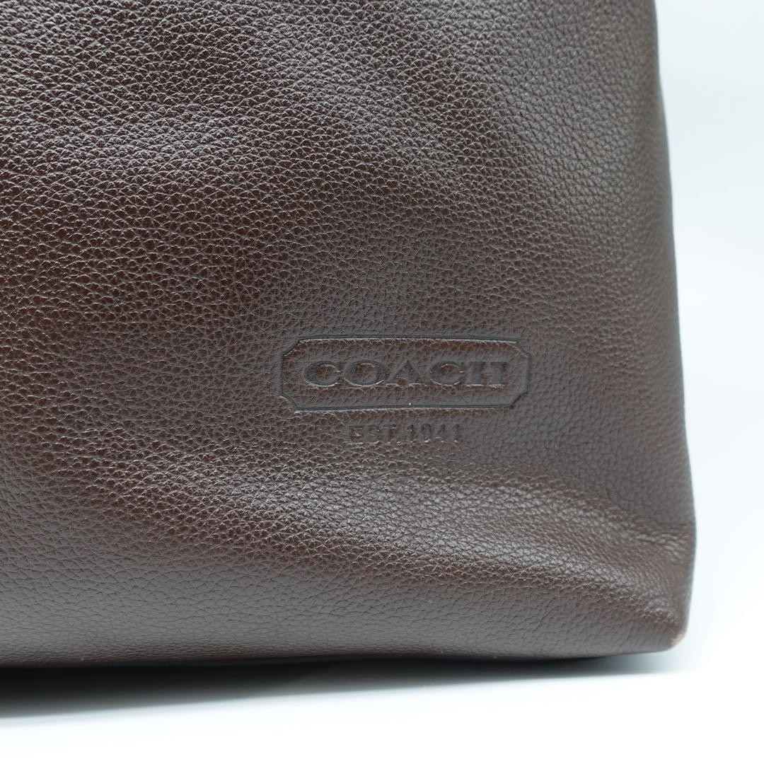 COACH Charles 2WAY Tote Bag Leather Brown Shoulder Handbag Authentic