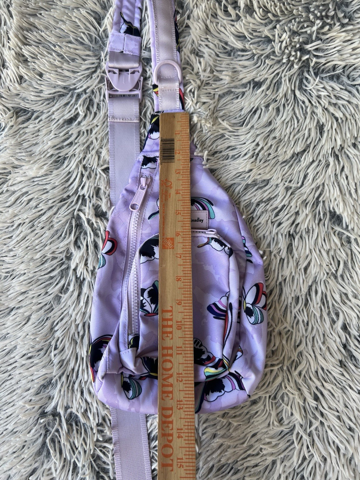 Vera Bradley Sling Backpack Crossbody Purse Butterfly Lavender Recycled Fabric