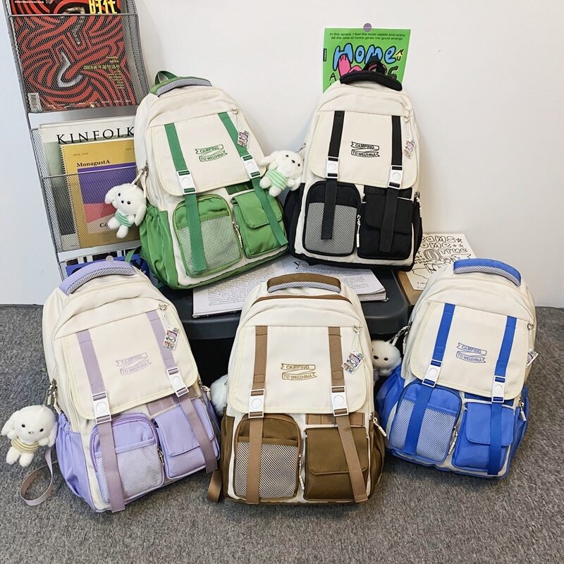 Korean Nylon Kawaii Backpack Laptop Large Capacity School Bag fr Women Girls LOT